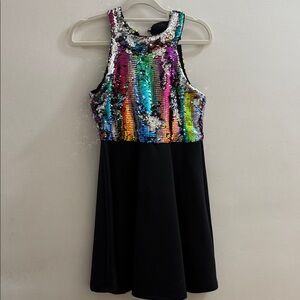 Dingo Rainbow Sequin Kids Dance Dress